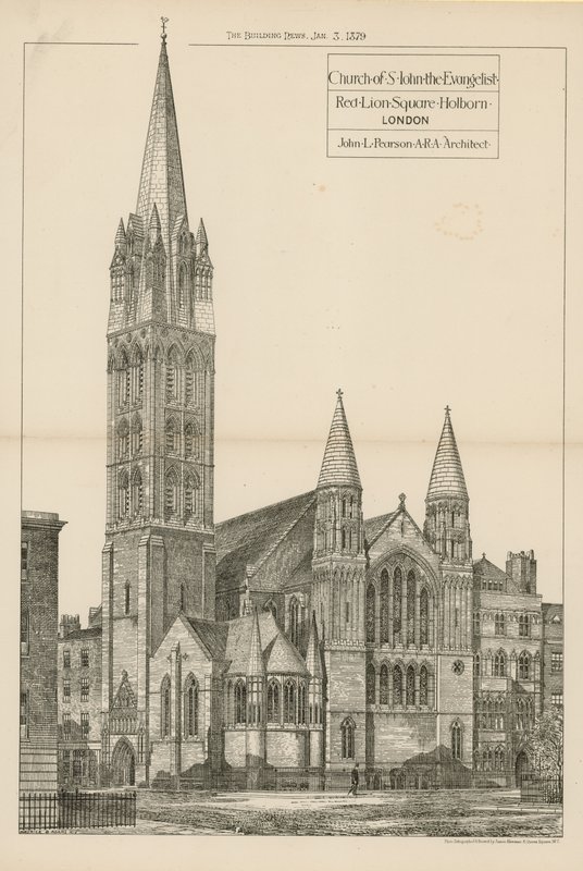 De kerk van St. Johannes de Evangelist door English School