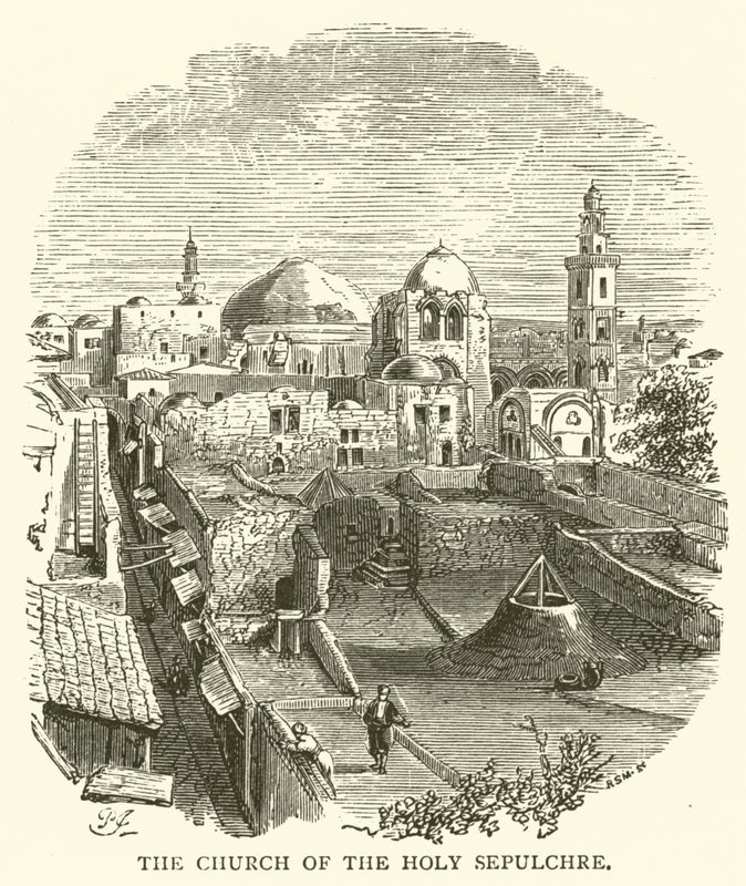 De kerk van het Heilig Graf (gravure) door English School