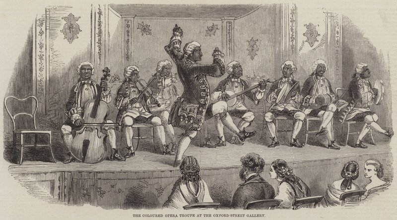 De Gekleurde Opera Troupe in de Oxford-Street Gallery door English School