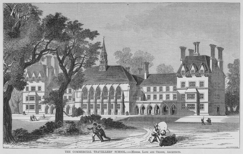 De School voor Handelsreizigers (gravure) door English School