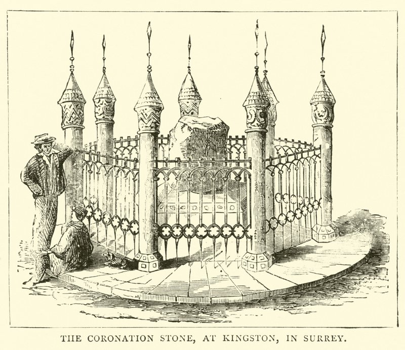 De kroningssteen in Kingston, Surrey door English School