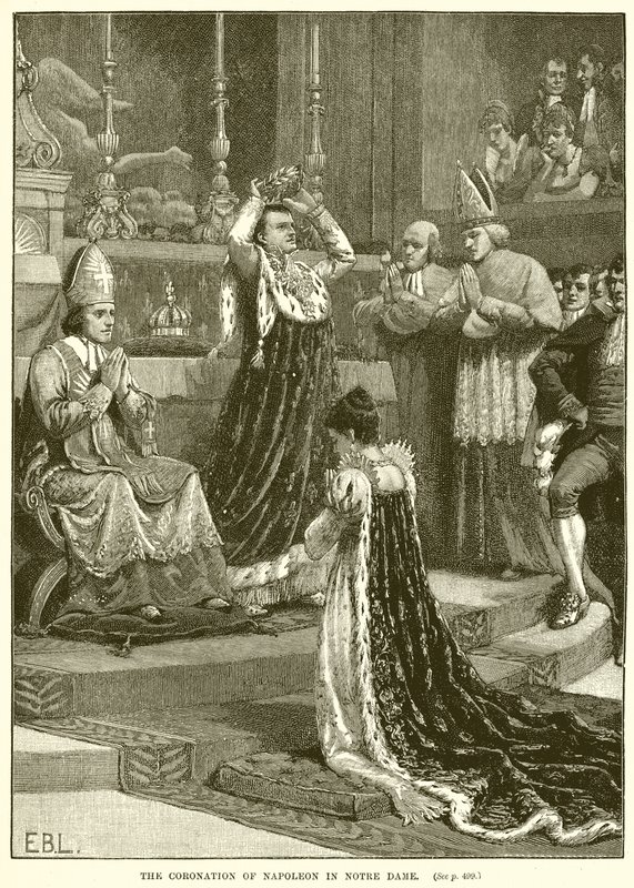 De Kroning van Napoleon in de Notre Dame door English School