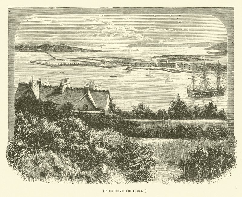 De inham van Cork (gravure) door English School