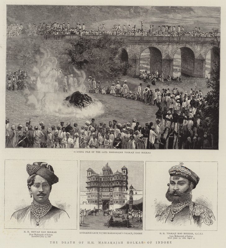 De dood van HH Maharajah Holkar van Indore door English School