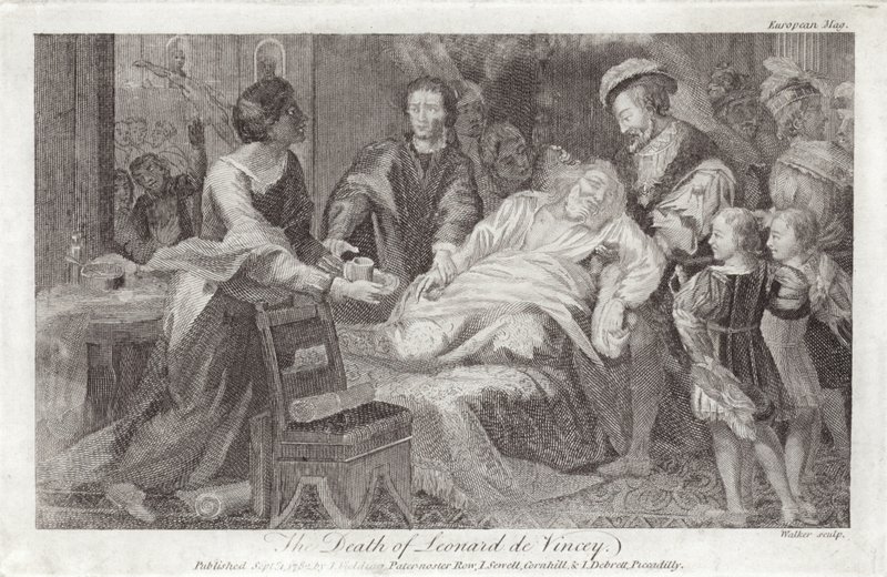 De dood van Leonardo da Vinci door English School