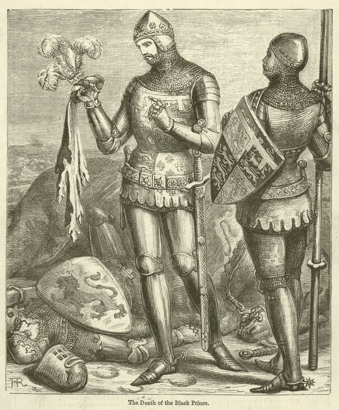 De dood van de zwarte prins (gravure) door English School