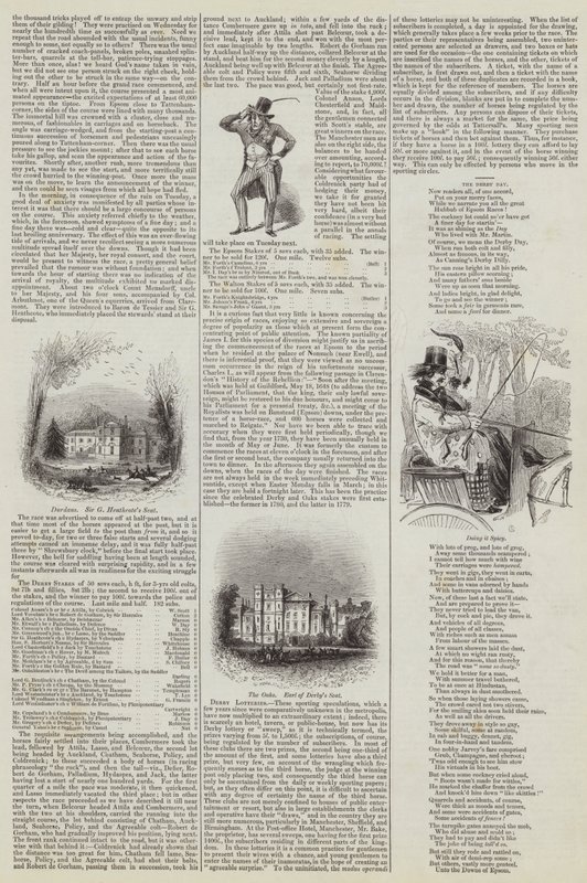 De Derby bij Epsom (gravure) door English School