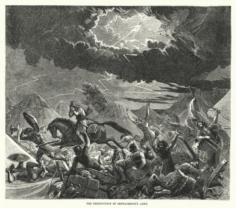 De vernietiging van het leger van Sennacherib door English School