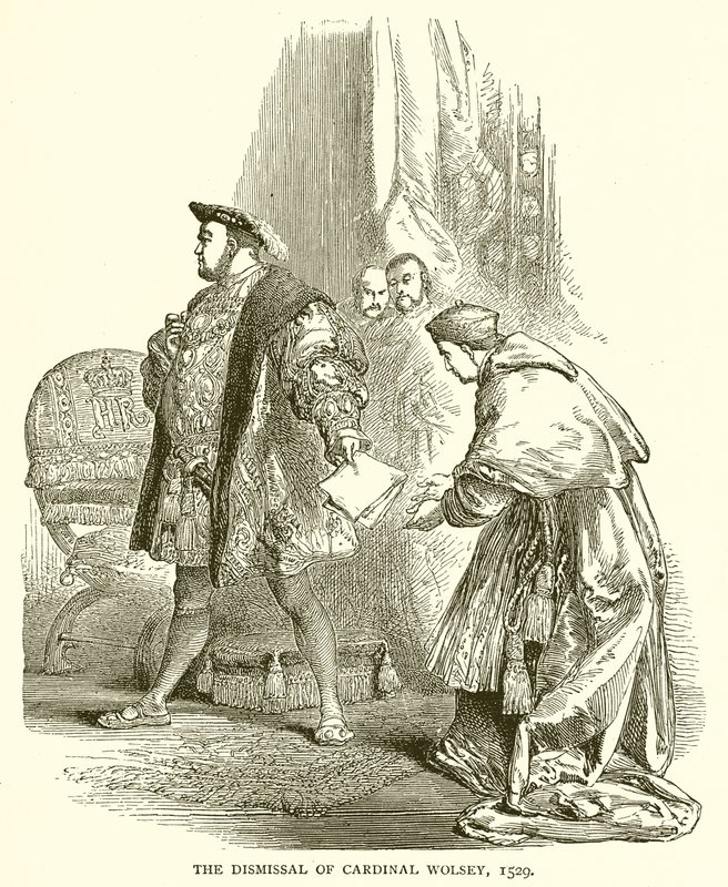 Het ontslag van kardinaal Wolsey, 1529 door English School