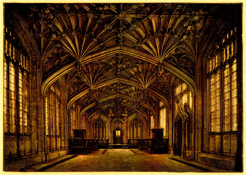 De Divinity School, Oxford: gebouwd tussen 1445 en 1454, illustratie uit A Students History of England door Samuel R. Gardiner, gepubliceerd 1902 door English School