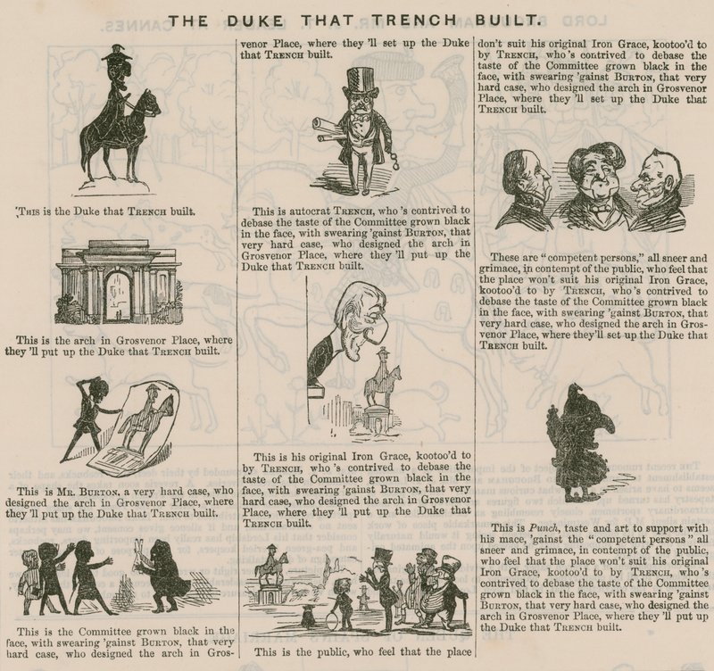 De hertog die Trench bouwde; uit Punch, 1846 door English School