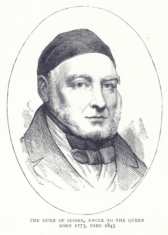 De Hertog van Sussex, oom van de koningin, geboren 1773, overleden 1843 door English School