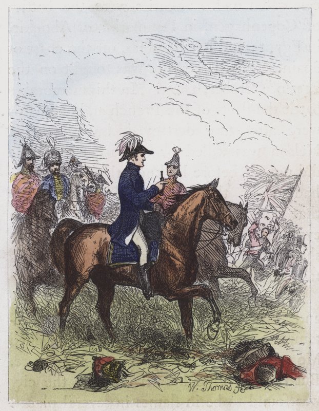 De Hertog van Wellington bij Waterloo door English School