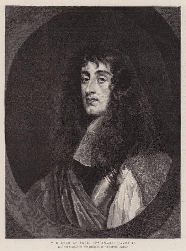 De Hertog van York, later James II (gravure) door English School