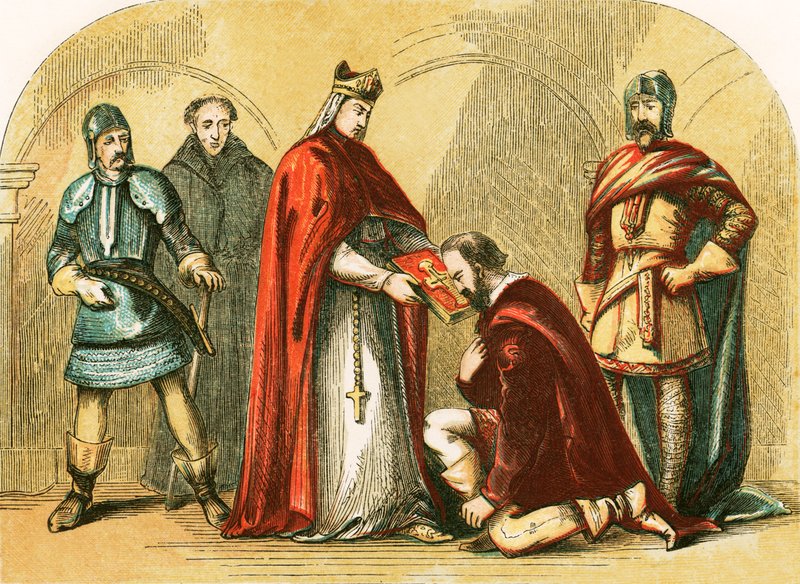 De hertog van York legt de eed af om trouw te zijn aan Hendrik VI door English School