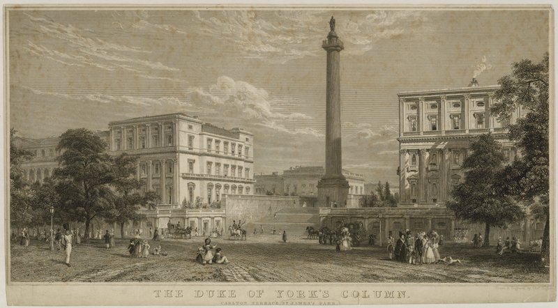 De zuil van de hertog van York, Carlton Terrace, St James