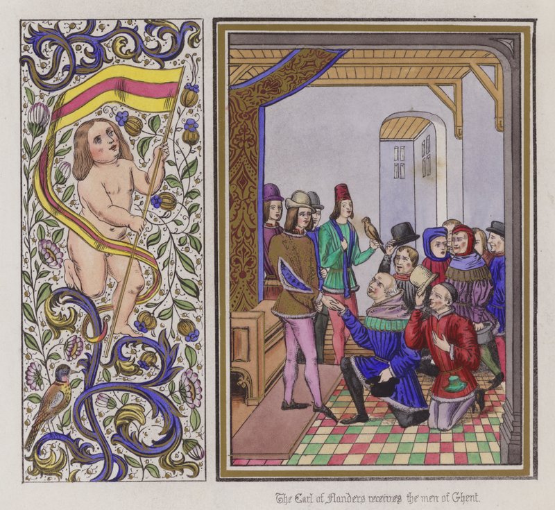 De graaf van Vlaanderen ontvangt de mannen van Gent door English School