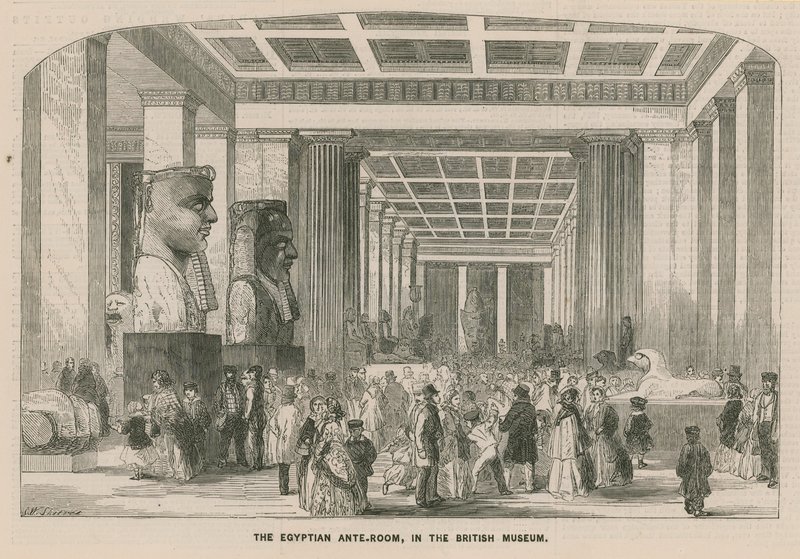 De Egyptische voorzaal in het British Museum door English School