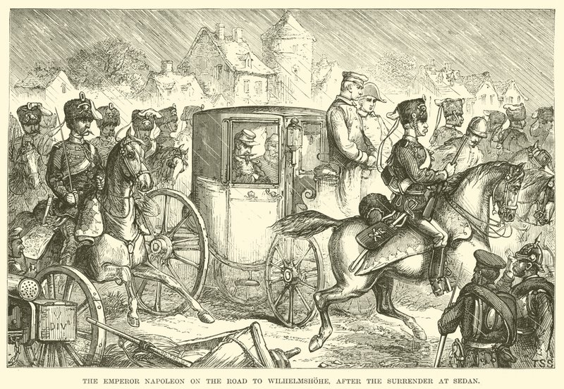 De keizer Napoleon op weg naar Wilhelmshohe, na de overgave bij Sedan door English School