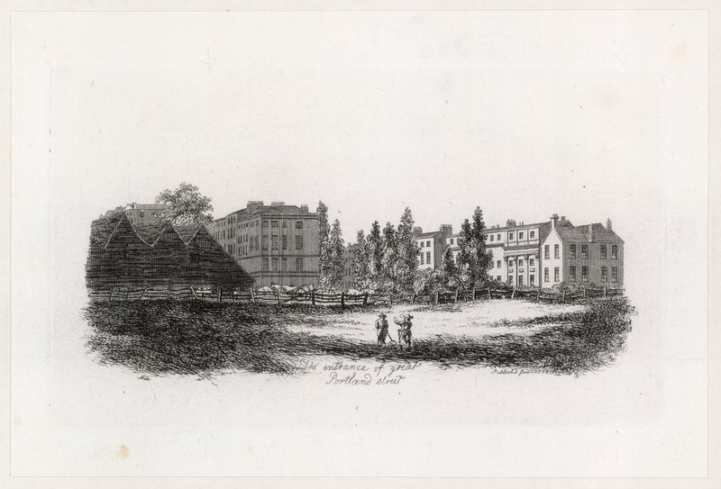 De Ingang van Great Portland Street, Marylebone, Londen door English School