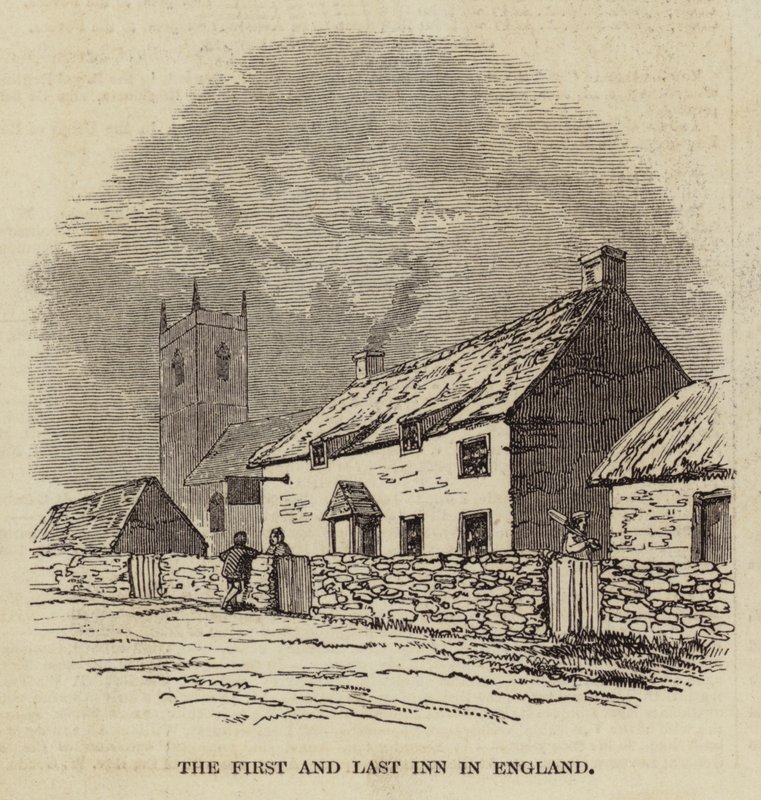 De Eerste en Laatste Herberg in Engeland (gravure) door English School