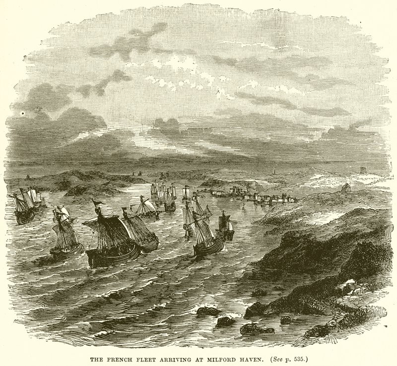 De Franse vloot arriveert in Milford Haven door English School