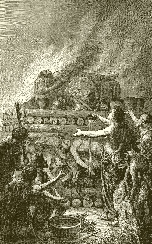 De brandstapel van Patroclus door English School