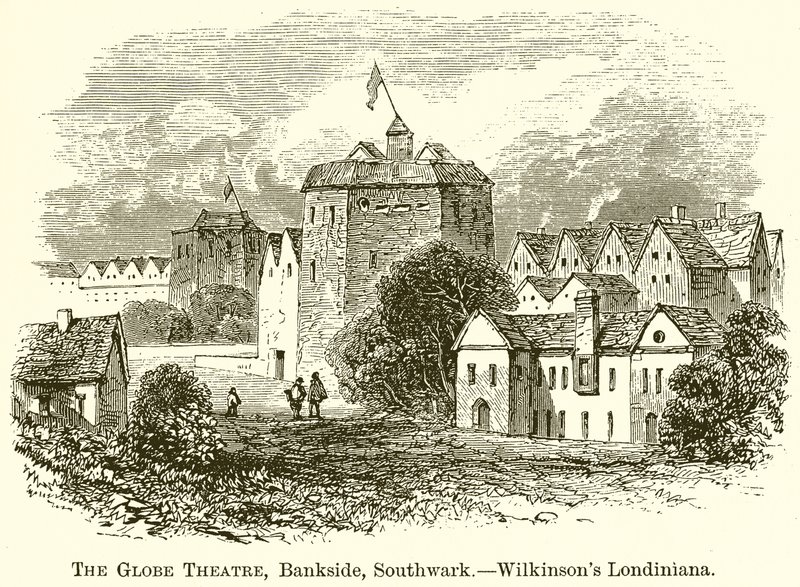 Het Globe Theatre, Bankside, Southwark.--Wilkinsons Londiniana door English School