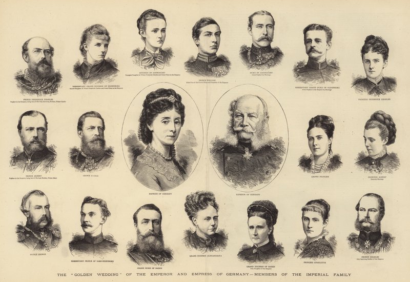 Het "Gouden Huwelijk" van de Keizer en Keizerin van Duitsland, Leden van de Keizerlijke Familie door English School