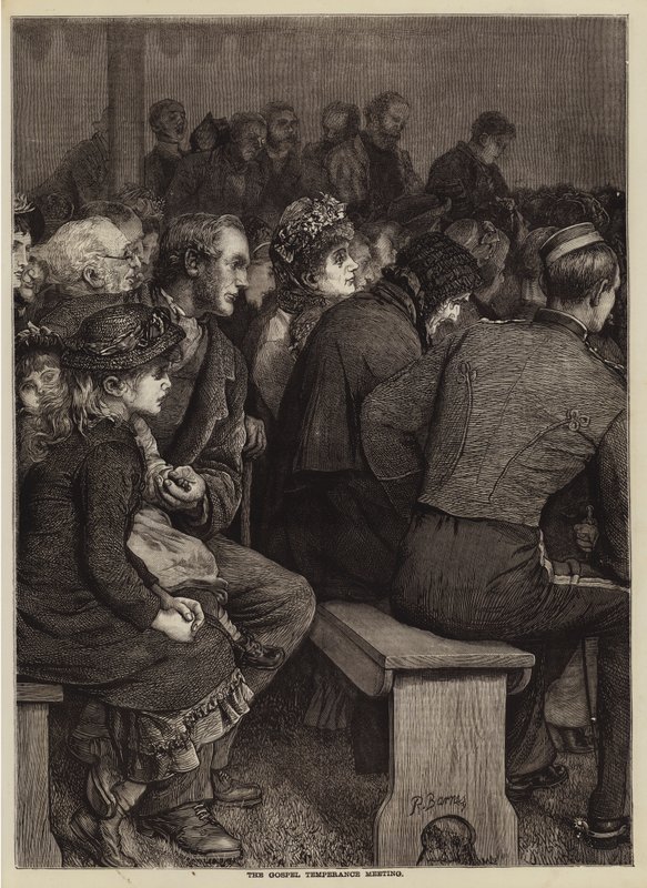 De Evangelische Matigheidsbijeenkomst (gravure) door English School