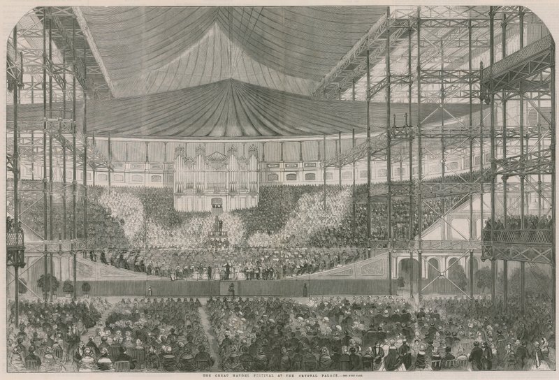 Het Grote Handel Festival in het Crystal Palace door English School