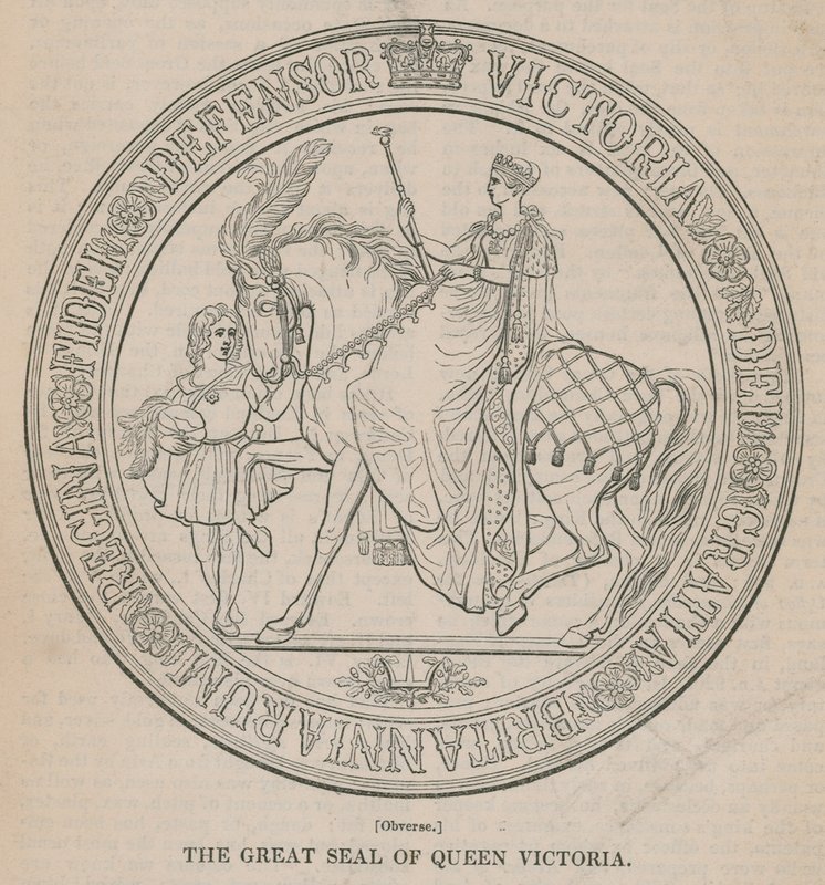 Het Grote Zegel van Koningin Victoria (voorzijde) door English School