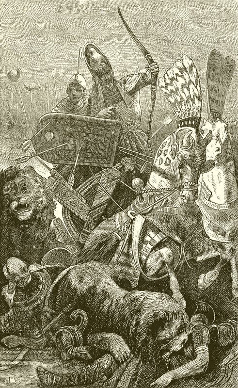 De Grote Sesostris (Ramses II) in de slag bij Kadesch door English School