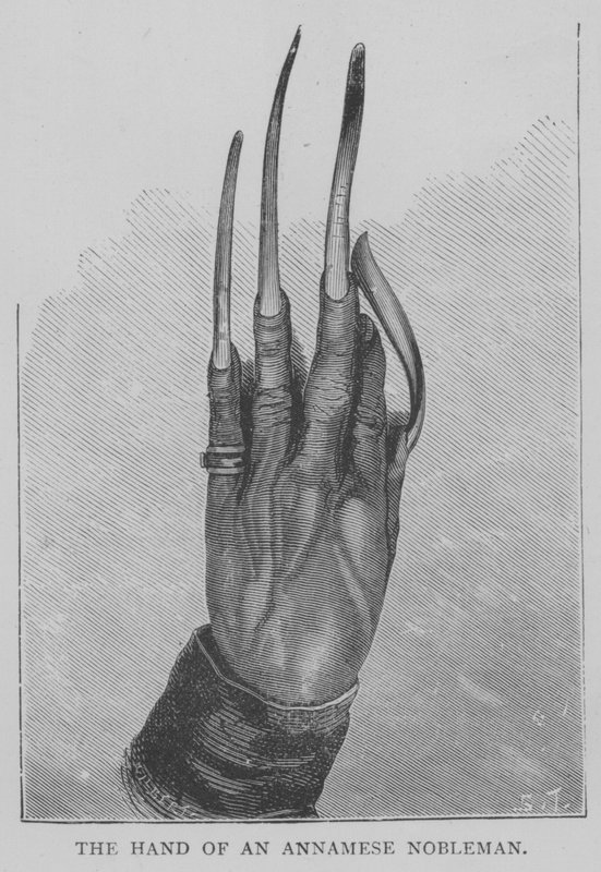 De hand van een Annamese edelman (gravure) door English School