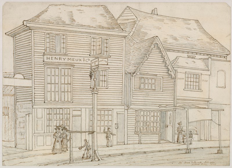 The Hare and Hounds, Islington, afgebroken 1840 door English School