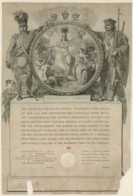 De Highland Society van Londen. Opgericht 1778 door English School