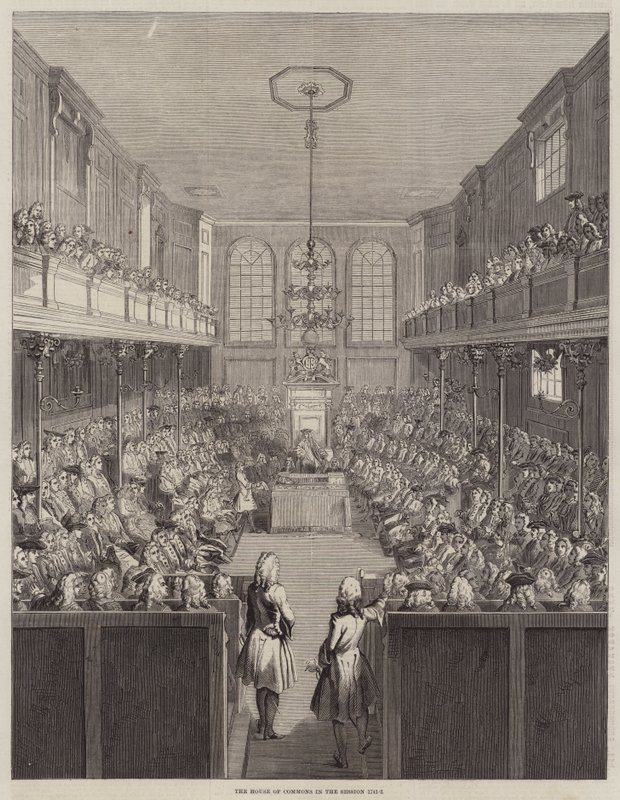 Het Lagerhuis in de Zitting 1741-2 door English School