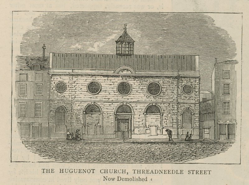 De Hugenoten in Engeland: De Hugenotenkerk, Threadneedle Street door English School
