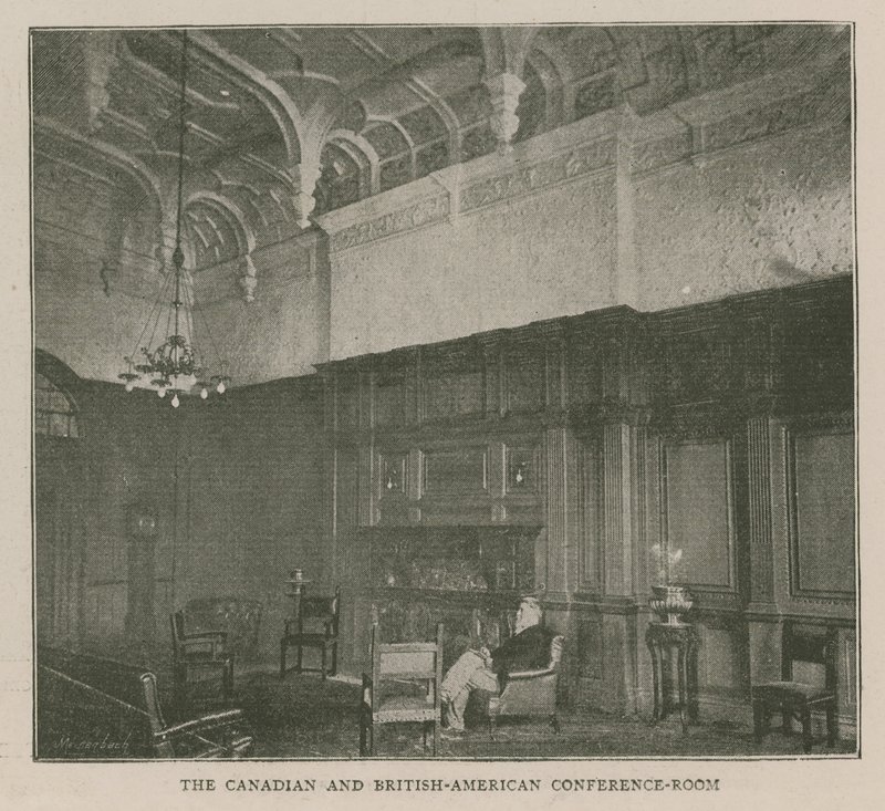 Het Imperial Institute: De Canadese en Brits-Amerikaanse conferentiekamer door English School