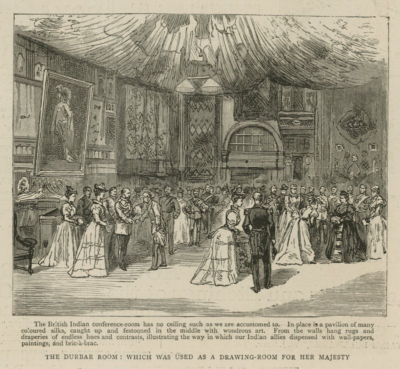 Het Imperial Institute: De Durbar Kamer, gebruikt als salon voor Hare Majesteit door English School