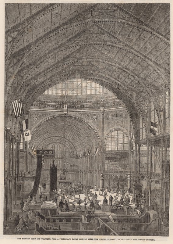 De Internationale Tentoonstelling; De westelijke koepel en transept door English School