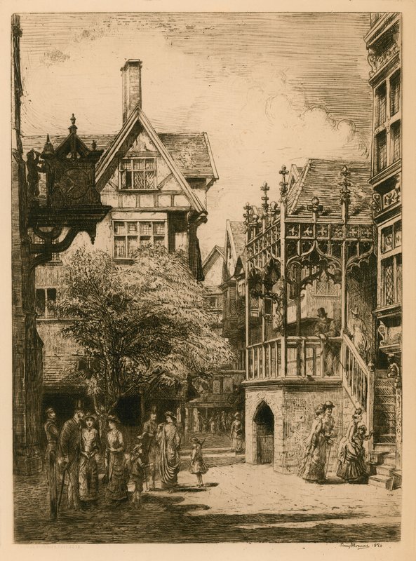 De Internationale Gezondheidstentoonstelling in South Kensington: de oude Londense straat door English School
