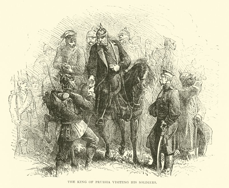 De koning van Pruisen bezoekt zijn soldaten, augustus 1870 door English School