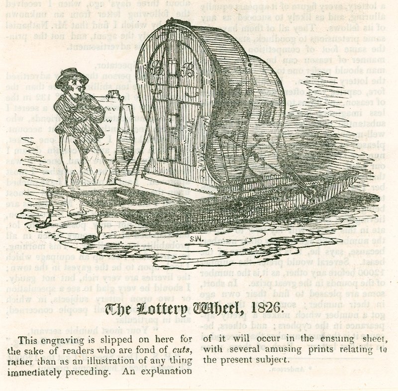 De Laatste Loterij. Het Loterijwiel, 1826 door English School