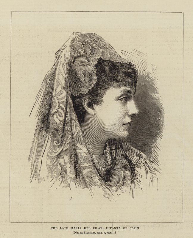 De overleden Maria del Pilar, Infanta van Spanje door English School