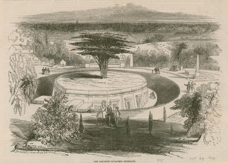 De Libanon Catacombe, Highgate Cemetery, Londen door English School