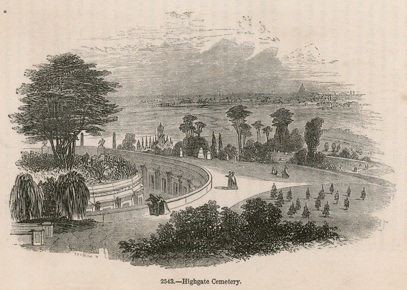 De Libanon Catacombe, Highgate Cemetery, Londen door English School