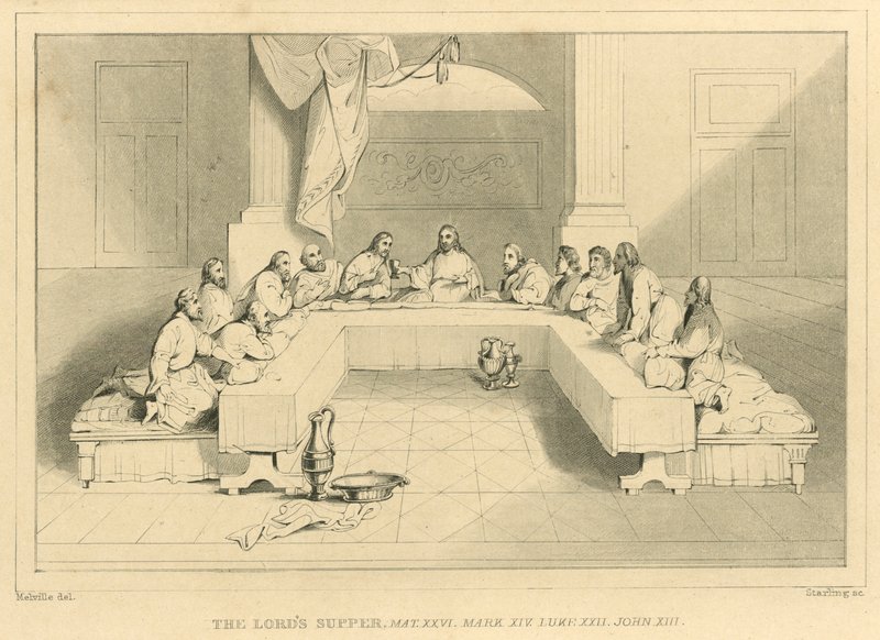 Het laatste avondmaal, Mattheüs XXVI, Marcus XIV, Lucas XXII, Johannes XIII door English School