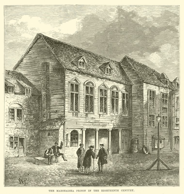 De Marshalsea Gevangenis in de Achttiende Eeuw door English School