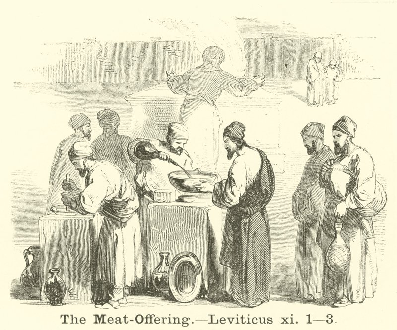 Het spijsoffer, Leviticus, xi, 1, 3 door English School